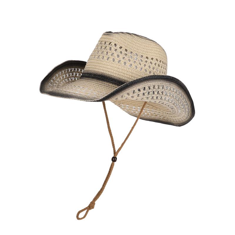 Female summer jazz hat, western cowboy hat, sun protection hat, vintage ethnic style hat