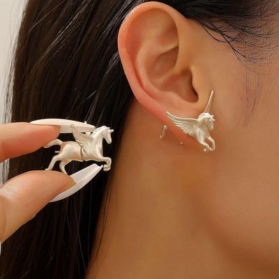 Модные персонализированные игривые серьги-лошадки в стиле анималистического искусства для женщин