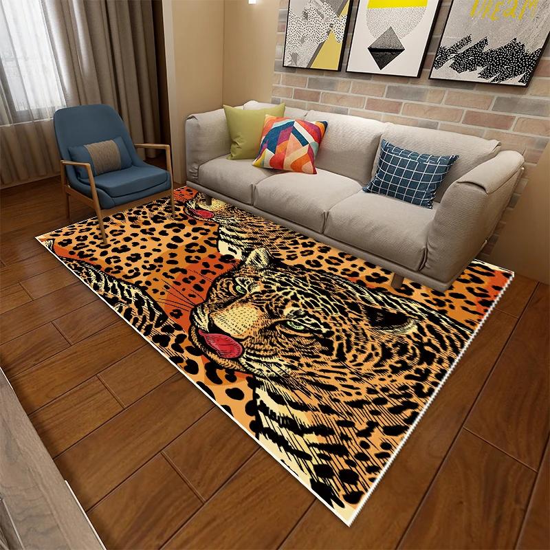 Art Cheetah Carpets Interesting Living Room Large Area Carpet Comfortable Bedroom Decorative Rug Non-Slip Animal Rugs Alfombra