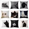 Lovely Cat Print Linen Pillow Case Cushion Throw Cover Home Sofa Cafe Decor