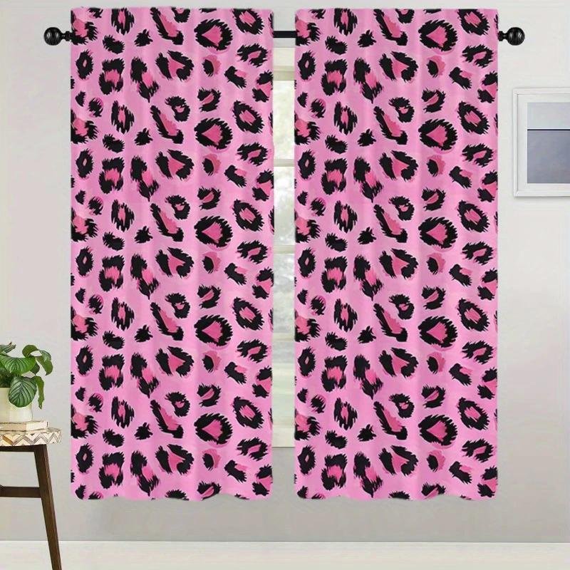 Классические шторы с розовым леопардовым принтом, шторы-кулиски 30*65, для спальни и гостиной, украшение дома, украшение комнаты