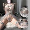 Сексуальный комплект нижнего белья Прозрачный Косплей костюм Униформа Соблазн Бретельки-бабочки Эротическая ночная юбка Трусики Женский секс