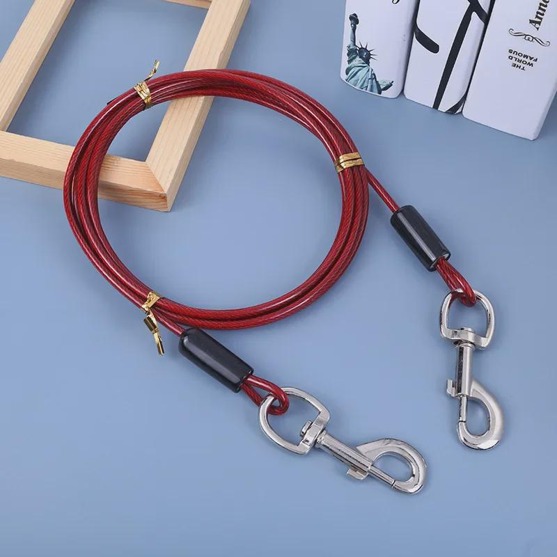 Поводок для дрессировки собак с двумя головками из железной цепи