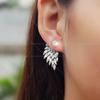 Retro Three-dimensional Angel Wing Stud Earrings, Feather Diamond Alloy Piercing Earrings