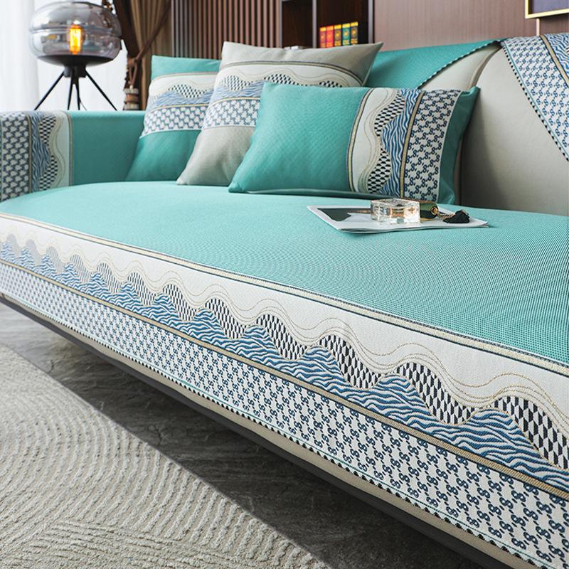 Летняя подушка для дивана из ледяного шелка, простая, современная, однотонная, нескользящая подушка для сиденья, летняя легкая, роскошная, ветровая, прохладная, коврик, полотенце