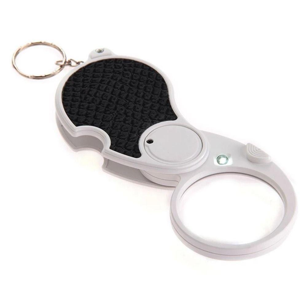 Durable Glass Loupe Mini Handheld 5X Folding Magnifiers Key Chain Magnifiers Magnifying Glass Lens