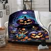 1pc Halloween Pumpkins Blanket Lightweight Flannel Blanket Throw Blanket For Sofa, Bed, Travel, Camping yy2509026213