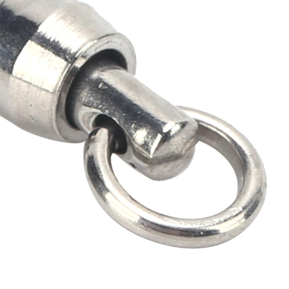 30PCS Stainless Steel Bearing Rotation Ring Dual Ball Fishing Connector Bait Connector
