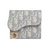 Вышитый седлом Классический монограммный принт по всей поверхности Трехстворчатый жаккардовый держатель для карт Кошелек для мелочи Кошелек Средний Женский Серый