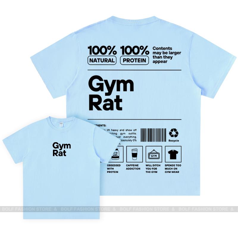 Футболка с графикой GYM, 100% хлопок, оверсайз, с большим рисунком, двусторонняя, классическая, с коротким рукавом, для мужчин и женщин, спортивная одежда, топы, футболки