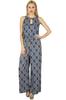Women Rayon Printed Long Jumpsuit Holiday Casual Clothing
