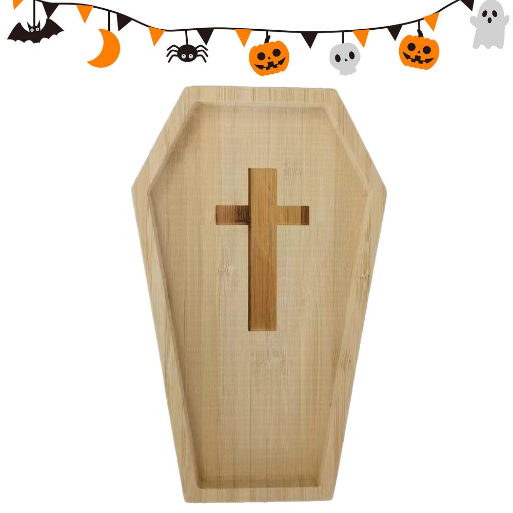 Деревянный декоративный поднос Декоративный сервировочный поднос Блюдо Элементы Хэллоуина Поднос для хлеба Мясо Сыр Печенье И Пицца