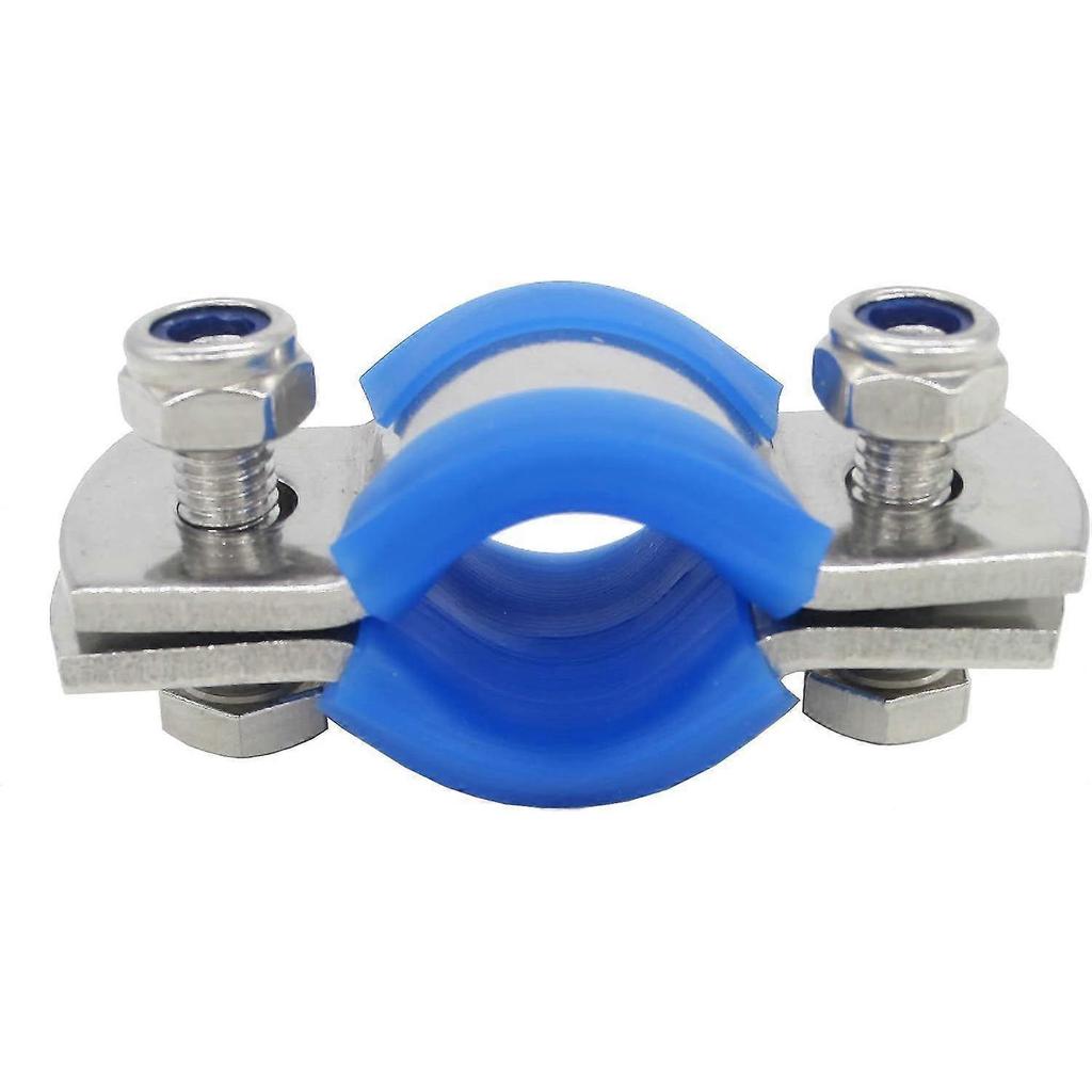 Stainless Steel Heavy Duty Flat Band Pipe Clamp with Rubber Cushion, Multipurpose Rigid Ho