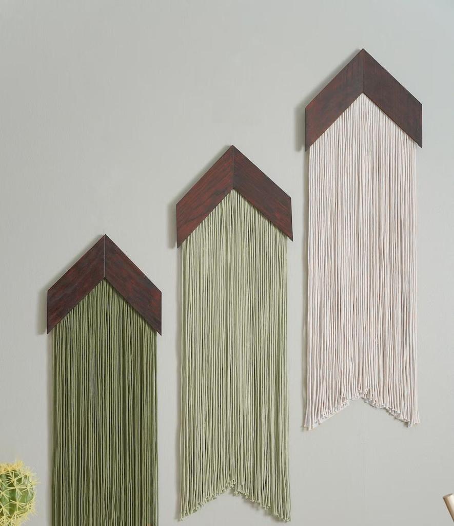 Деревянное облако в скандинавском стиле, настенный гобелен с хлопковой веревкой и кисточками - набор для DIY