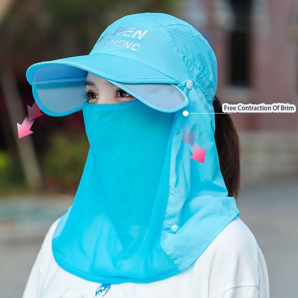 Breathable Sunscreen Ice Silk Cap Protective Shield Full Face Mask Women Sun Protection Cap