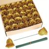 30 Pcs Artificial Gold Roses Valentine's Day Sparkle Roses Gold Flowers Artificial Roses with Stems for Crafts Wedding Bouquet Party Home Decor