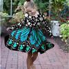 Girl Casual 3D Dot Butterfly Print Round Neck Long Sleeve Dress Kid Princess Dress