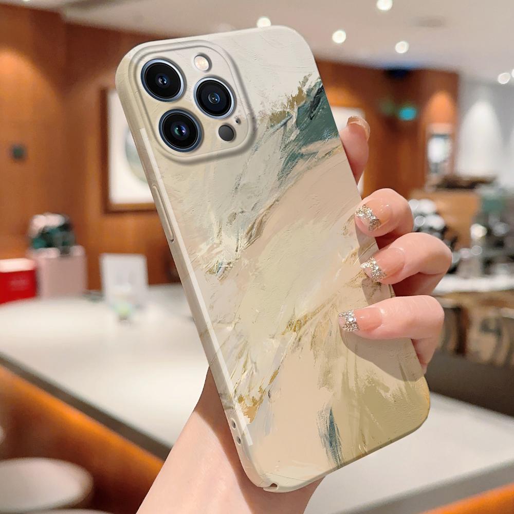 Для iPhone 16 Samsung S23 S22 A23 A52 A33 A73 A53 Huawei Honor Xiaomi Redmi OPPO Vivo Ink Painting Design Полная защита камеры Жесткий чехол для телефона