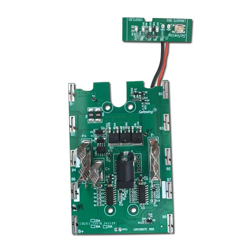 10S 36V Lithium Battery Protection Board with High Temperature Protection; Compatible with 5S, 6S, 7S, and 10S Makita Models
