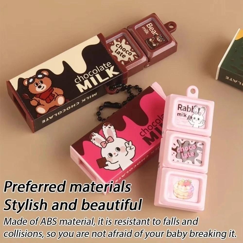 Cartoon Patterns Chocolate Keychain Bendable Bendable Keychain Fidget Toy Keychain Portable Use