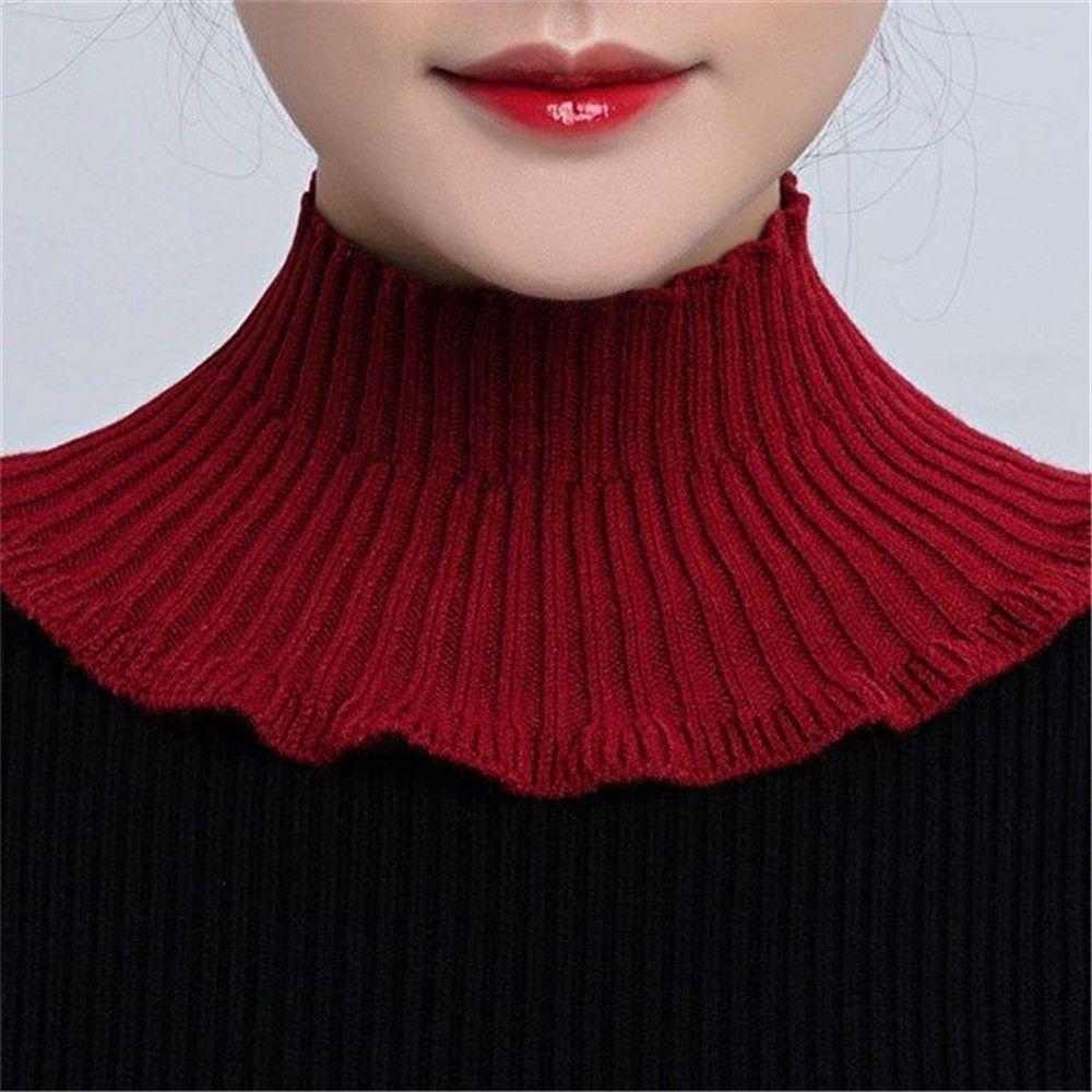 Winter Warm Windproof Detachable Neck Guard Scarf Knitted Fake Collar Turtleneck