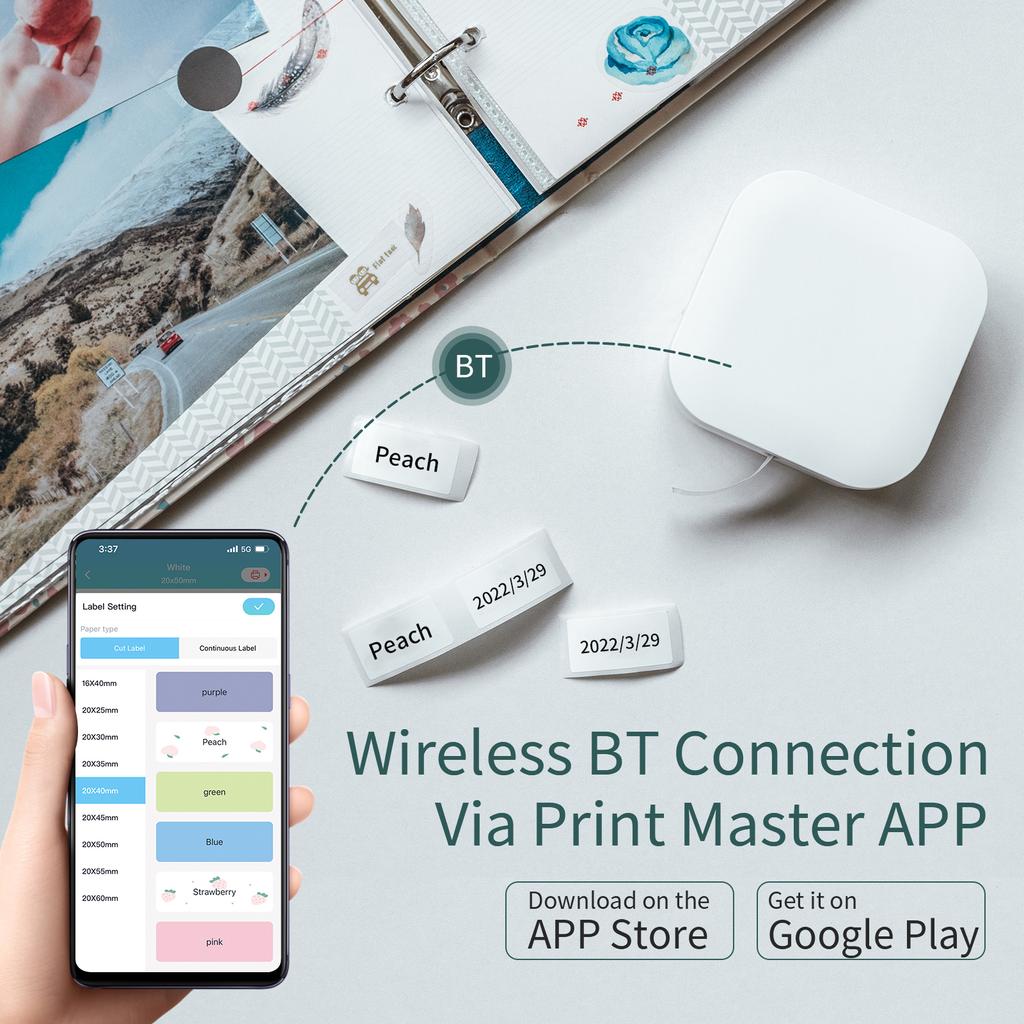 Машина для изготовления этикеток Q30, мини-карманный термопринтер для этикеток, все в одном, BT Connect, самоклеящаяся бирка