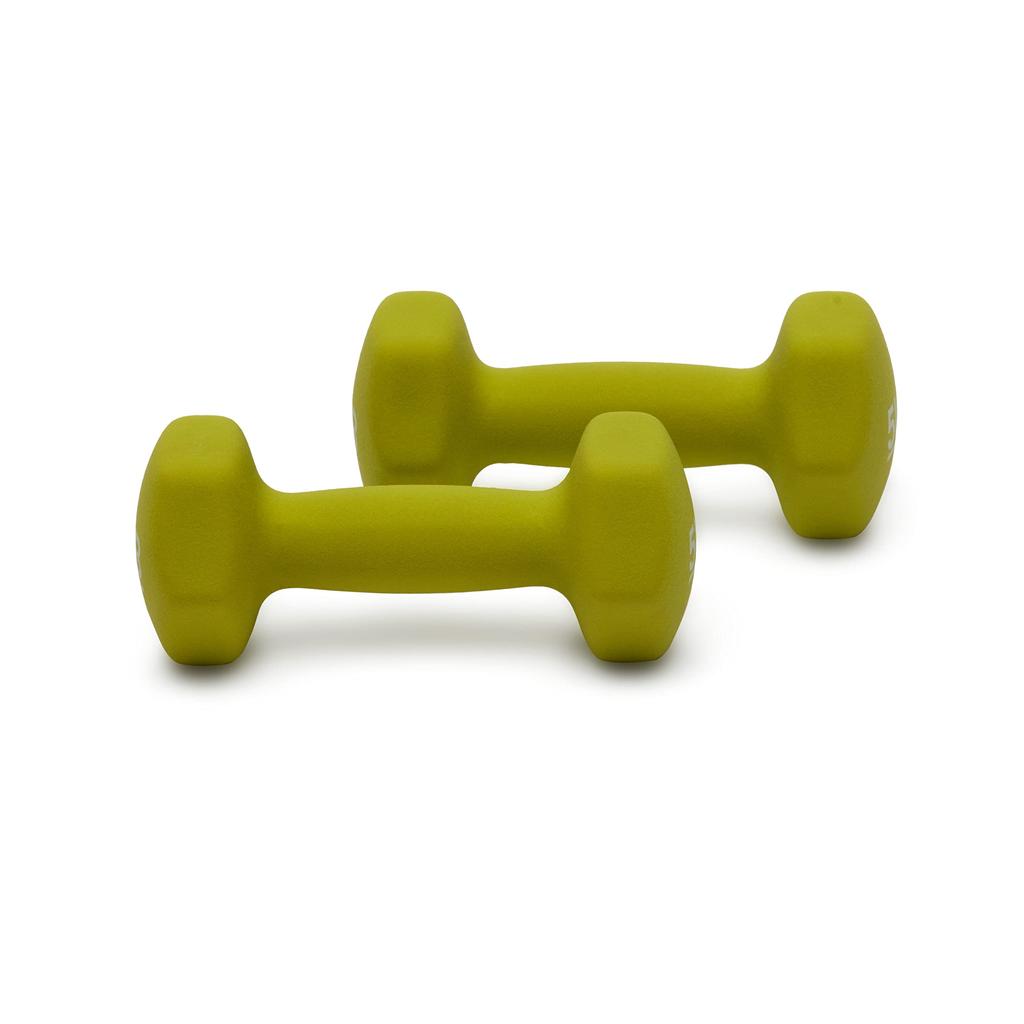 AmazonBasics Neoprene Dumbbell Set - 2.3kg Green