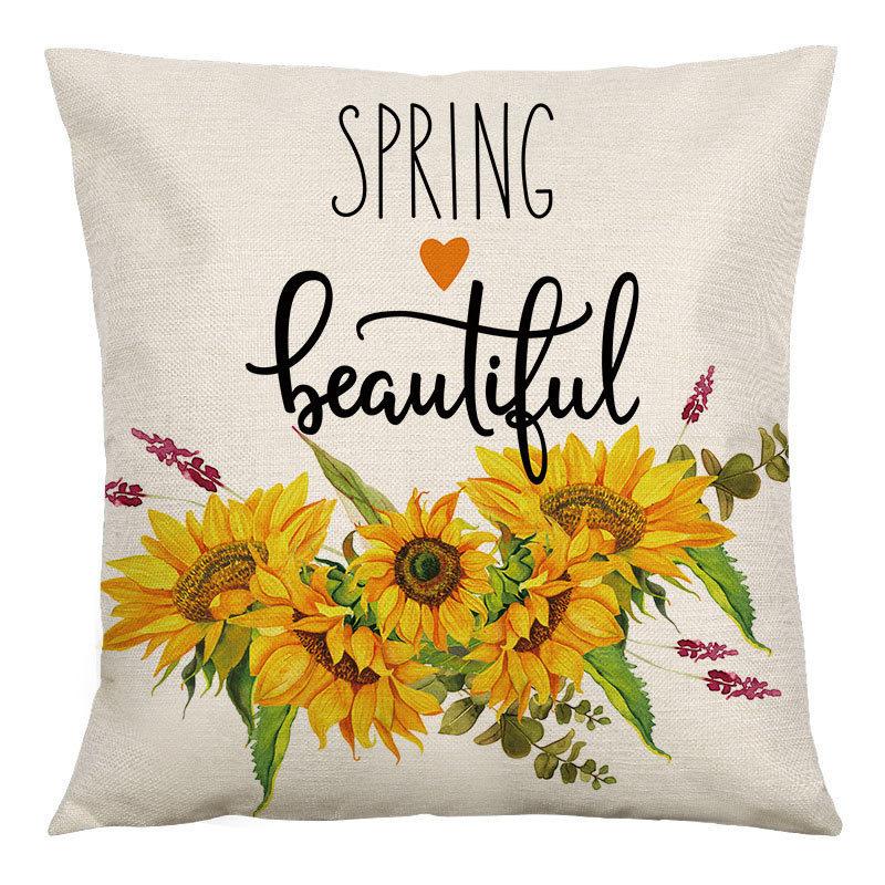 Pillow Cover Nordic Ins Pillow Summer Yellow Lemon Square Print Pillow Cover Cushion