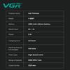 VGR Высококачественная электрическая машинка для стрижки волос 9000 об/мин Профессиональный триммер для волос Градиентный цвет Металлический корпус Резьба Толкатель с цифровым дисплеем V-889T