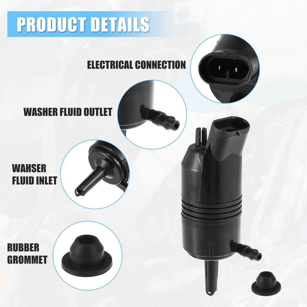 ACROPIX Сменный моторчик насоса омывателя лобового стекла для Buick, совместимый с ENCLAVE, черный, 2 шт.