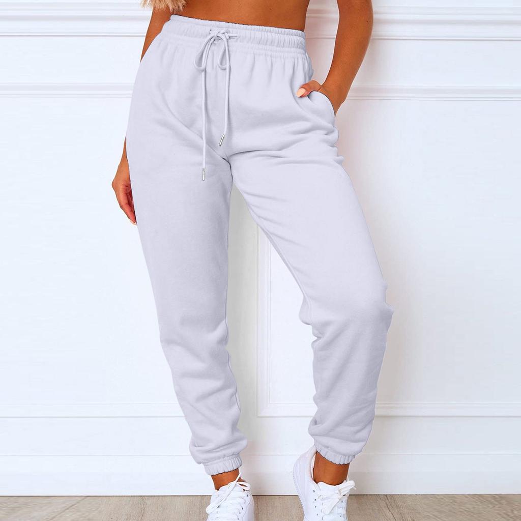 Спортивные брюки-карго для женщин, спортивные однотонные повседневные спортивные штаны с карманами и шнурком