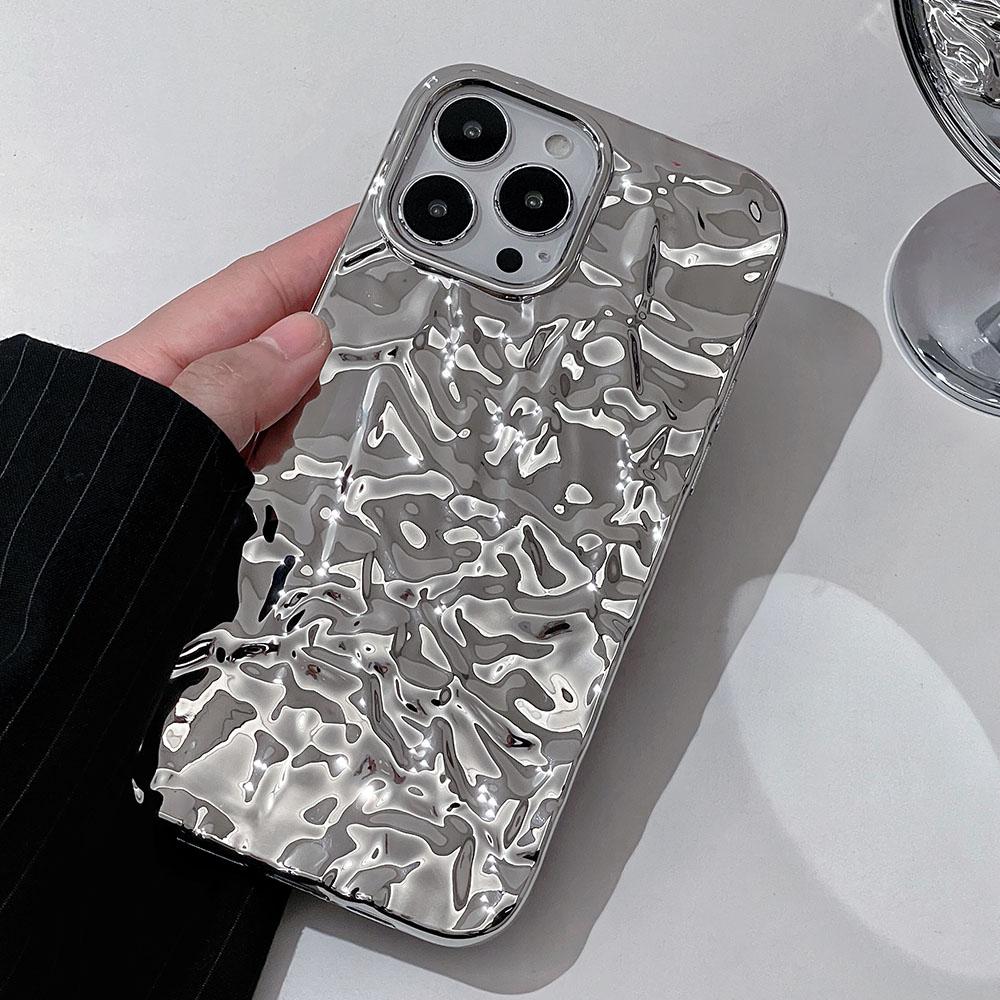 Роскошный серебристый жестяной бумажный чехол для телефона для Iphone 15 14 13 12 11 Pro Max X XS Max XR, водостойкий, ударопрочный, мягкий чехол