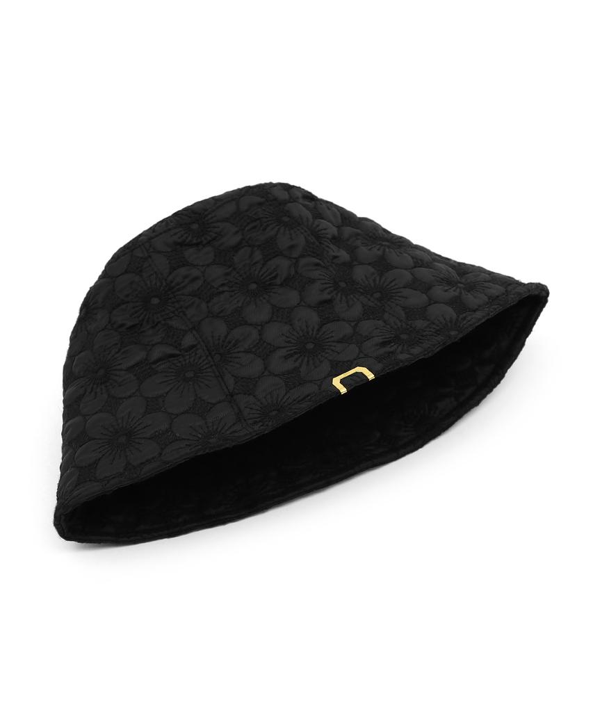 Eondeokeonteulolseutyudio Зимняя утепленная панама-ведро Стойка-ведро / Скрепленный цветок / Черный