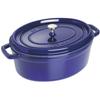 Staub Cocotte Oval Gran Blue большой эмалированный горшок ручной работы, совместимый с IH, японский La Cocotte Oval "Pico 33 см" [Авторизованный продукт] 40510-290