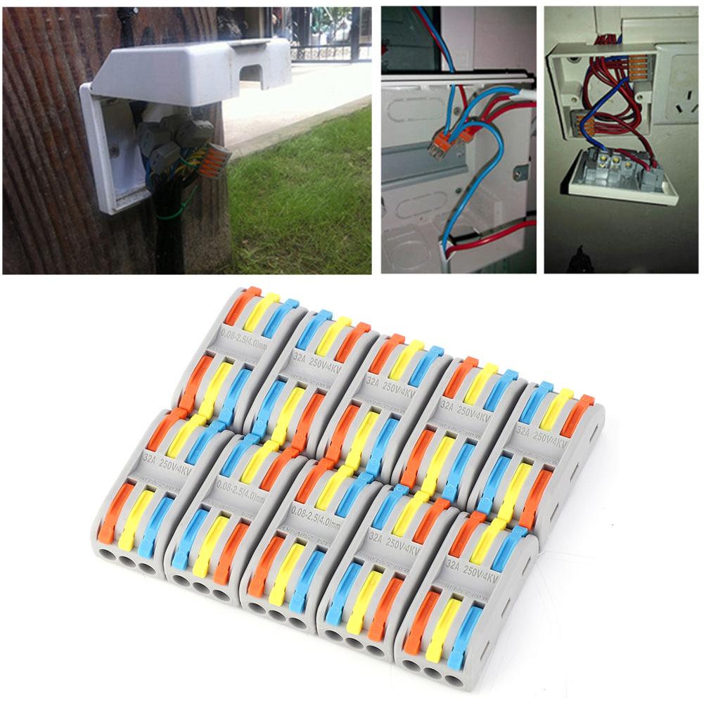 10 шт. PCT33 разъем для быстрой проводки 3 в 3 выхода электрический кабель док-станция терминал цветной