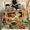 Фланелевое одеяло с принтом персонажей One Piece, Высококачественное, Удобное для всех сезонов, Декор для дома, Тепло и уют, Идеально для рождественских подарков