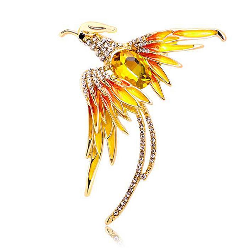 Phoenix Bird Brooches Pin For Women Enamel Flying Beauty Bird Party Gift