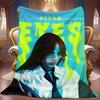 1Pc billieeilish Print Flannel Blanket, High quality Comfortable for All Seasons, Warmth and Comfort, Perfect for Christmas Gifts