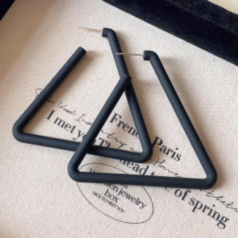 Геометрические серьги-пусеты из серебряной иглы и черного кристалла, нишевые универсальные серьги, темпераментные, легкая роскошь, премиальные серьги