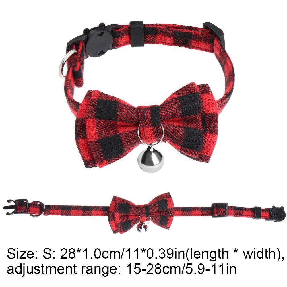 Cat Buckle with Bell Grid Collar Cats Collar Pet Supplies Puppy Collar Kitten Collar