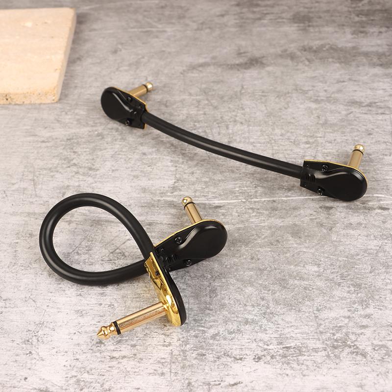 For Guitar Effects Pedal Instruments 15/20/30CM Anti-Noise Guitar Patch Cable 1/4" Right Angle Oxygen-Free Audio Line Jack Plug