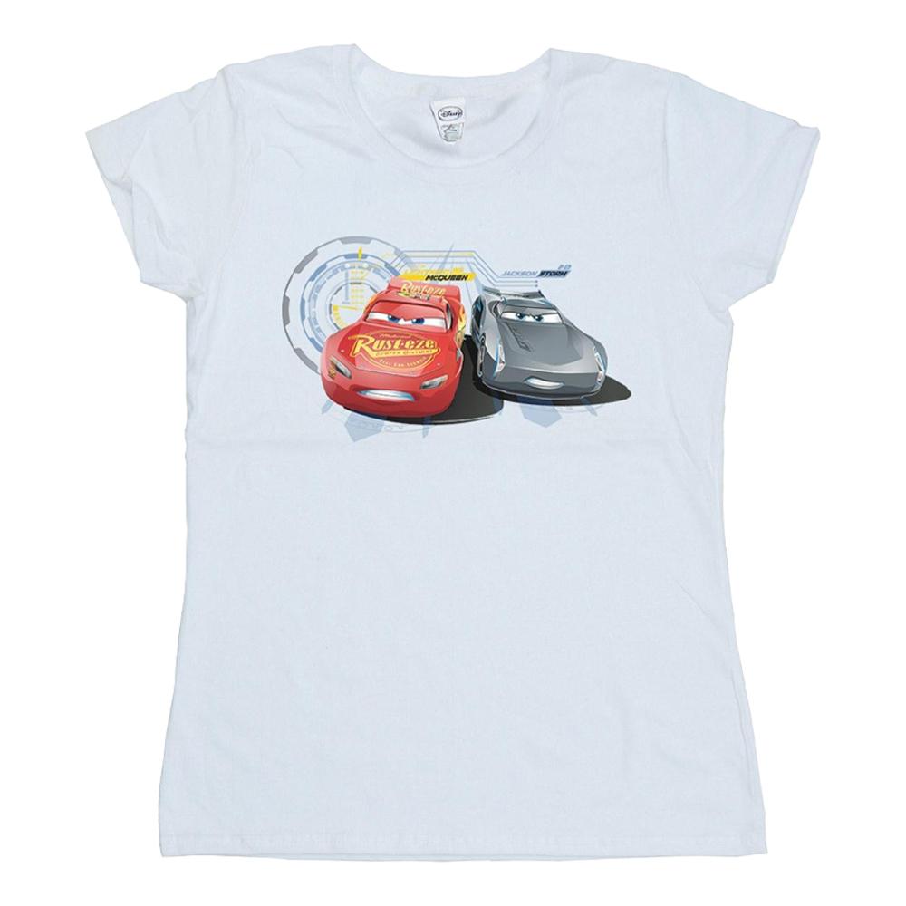 Disney Женская/Дамская хлопковая футболка Cars Молния против Грома