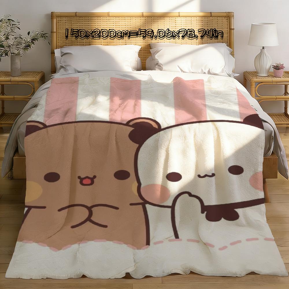 Dudu Bubu Bear Knee Fashion Blanket Throw Winter Microfiber Oversized Baby Lightweight Flannel Fleece Bed Sofa Decoration
