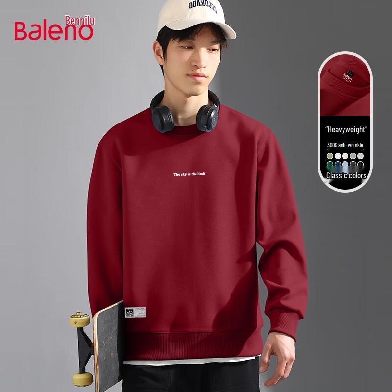 Baleno Men's 2025 Autumn Retro Heavyweight Crewneck Sweatshirt