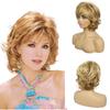 Synthetic Natural Blonde Wigs Short Bob Hair Daily Party Wig for Women Natural Wave Style Mommy Wig with Bangs Elegant Female