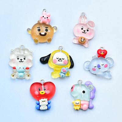 Новейшая модель BT21 разноцветный мультяшный прозрачный собачка и коала кролик брелок для сумки DIY ручная работа аксессуары