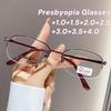 New Metal Half-frame Presbyopia Glasses Fashion High-definition Anti-blue Light Reading Glasses Women's Eyepieces Goggles