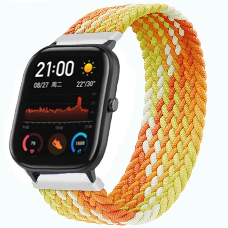 20 мм 22 мм плетеный ремешок для часов Amazfit GTS 4/2/2e/GTS2 Mini/GTR 4/2/2e/3/Pro 47 мм Stratos браслет ремешок для часов Amazfit Bip Strap