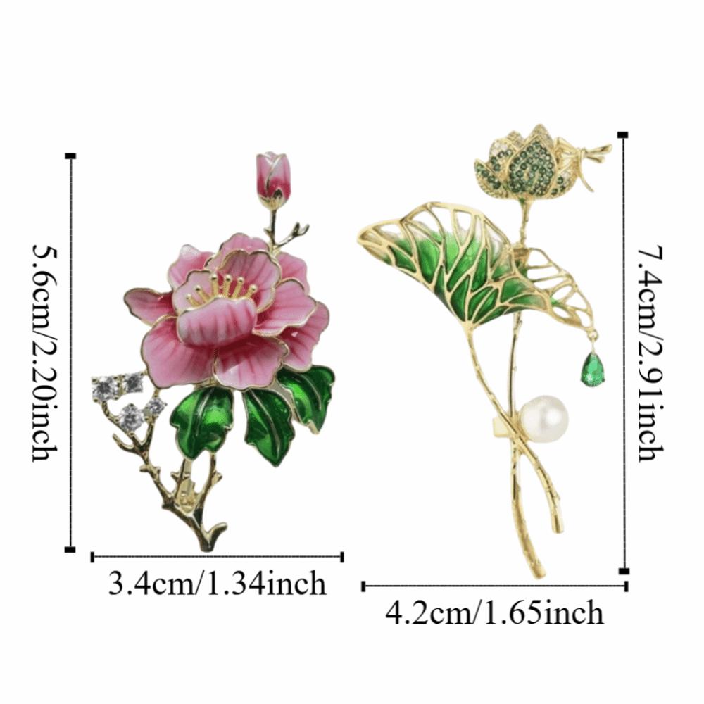 Дизайнерская Брошь Лист Лотоса с Рисунком Винтажная Брошь-Булавка Пион Новая Брошь Лотос Свадебная