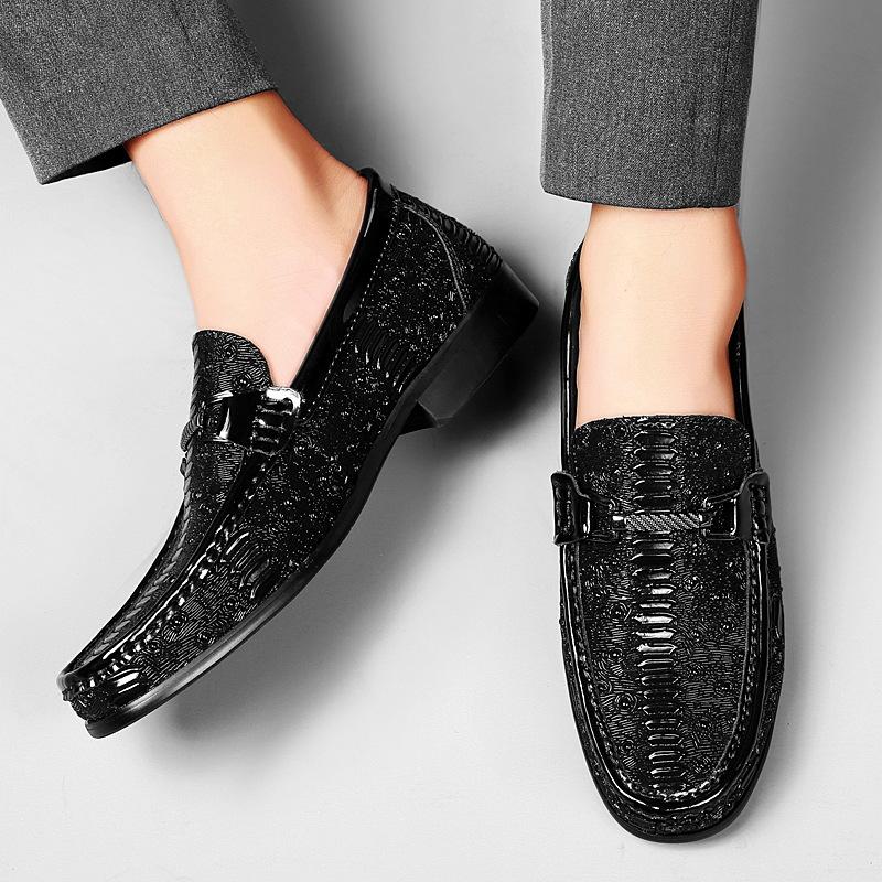 Трансграничная поставка Мужские лоферы больших размеров, модные и универсальные деловые кожаные туфли из высококачественной кожи первого слоя, креативные кожаные туфли